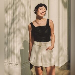 Petite Studio Cooper Shorts in Ivory